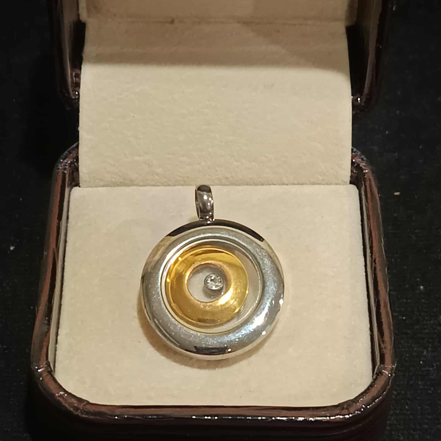 จี้รูปวงกลมสองสี ห้อยเพชรเลียนแบบ Y051