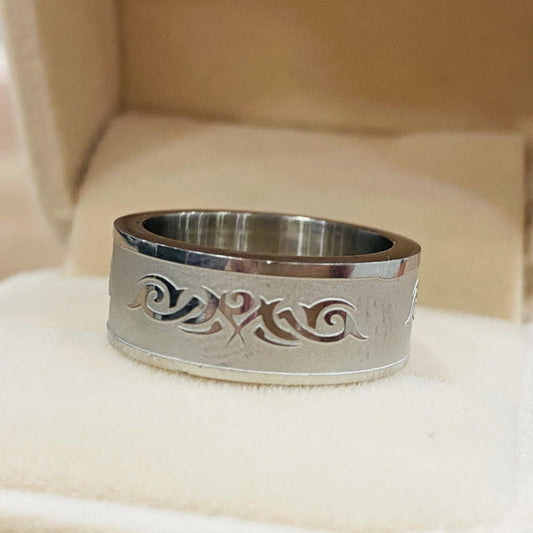 แหวนยิงลายแบบยกขอบ Y005