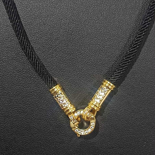 สร้อยขั้วเพชรแบบห่วงกลมสีทอง Y060