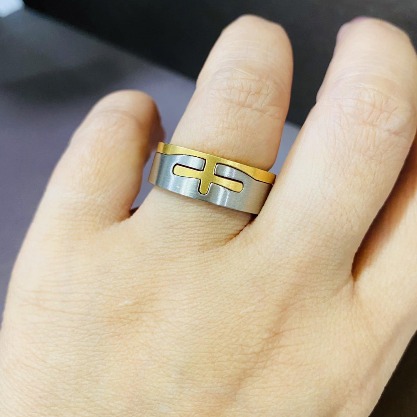 แหวนกางเขนทูโทน Y004