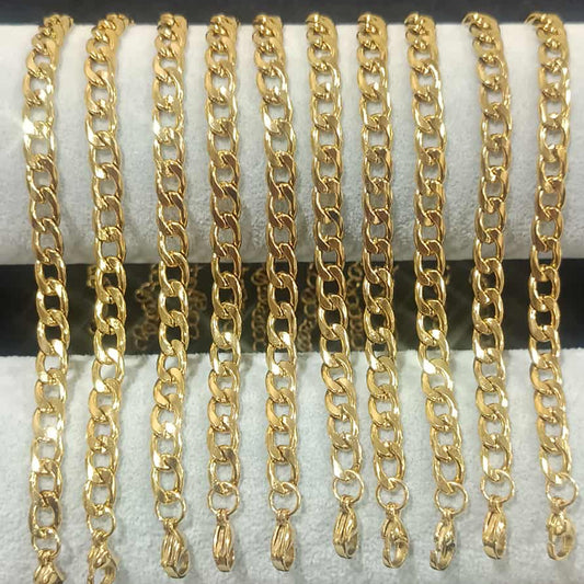 สร้อยข้อมือลายเลท สีทอง Y064