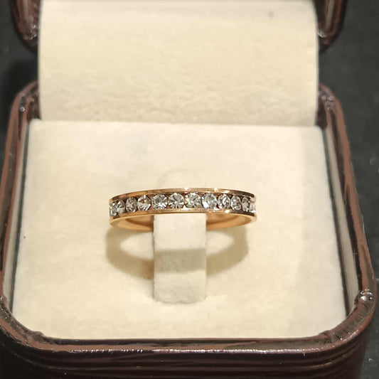 แหวนเพชรล้อม A สี Pink Gold Y030